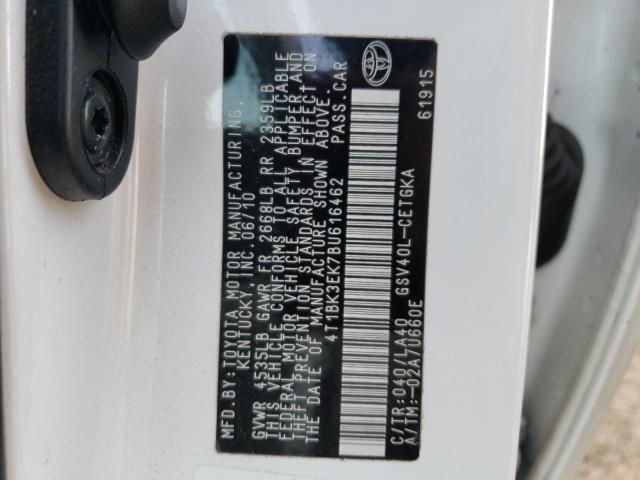 4T1BK3EK7BU616462 - 2011 TOYOTA CAMRY SE WHITE photo 12