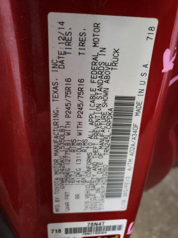 5TFUX4EN1FX033260 - 2015 TOYOTA TACOMA ACCESS CAB წითელი ფოტო 13