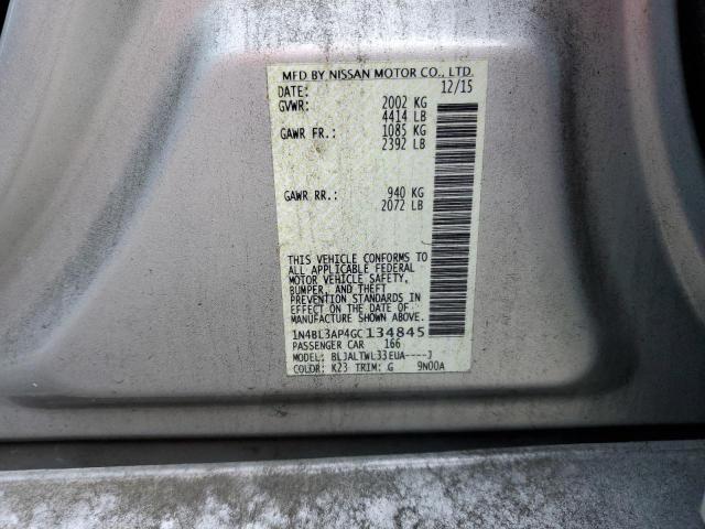 1N4BL3AP4GC134845 - 2016 NISSAN ALTIMA 3.5SL SILVER photo 12