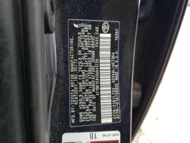 4T1BK1EB4DU045729 - 2013 TOYOTA AVALON BASE 黑色 照片 12