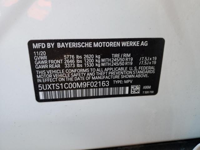 5UXTS1C00M9F02163 - 2021 BMW X3 XDRIVE30E WHITE photo 13
