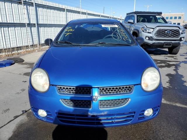 1B3ES56C34D593142 - 2004 DODGE NEON SXT BLUE photo 5