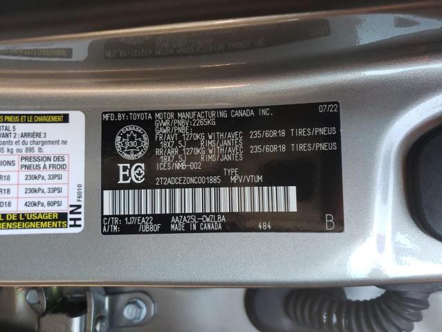 2T2ADCEZ0NC001885 - 2022 LEXUS NX 250 SILVER photo 13