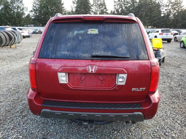 2HKYF18585H557059 - 2005 HONDA PILOT EXL RED photo 6