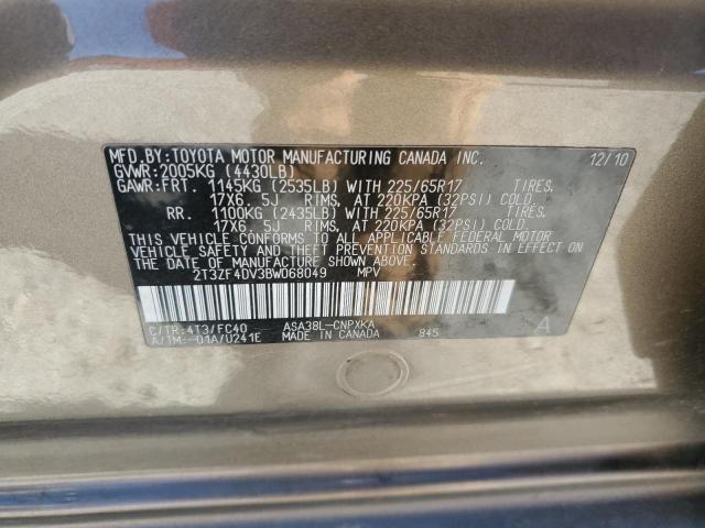 2T3ZF4DV3BW068049 - 2011 TOYOTA RAV4 TAN photo 13