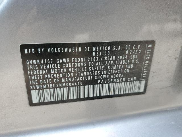 3VWEM7BU8NM004446 - 2022 VOLKSWAGEN JETTA SE SILVER photo 13