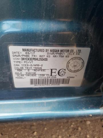 3N1CK3CP0HL253435 - 2017 NISSAN MICRA BLUE photo 13