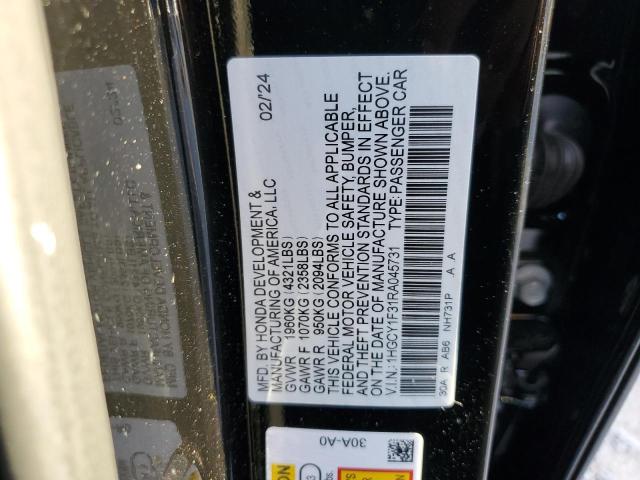 1HGCY1F31RA045731 - 2024 HONDA ACCORD EX BLACK photo 12