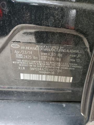 5NPEB4AC7EH937194 - 2014 HYUNDAI SONATA GLS BLACK photo 12