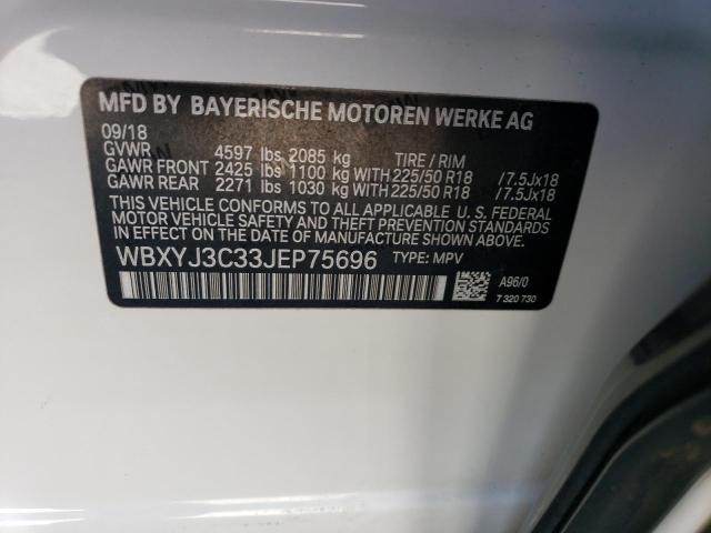 WBXYJ3C33JEP75696 - 2018 BMW X2 SDRIVE28I WHITE photo 13