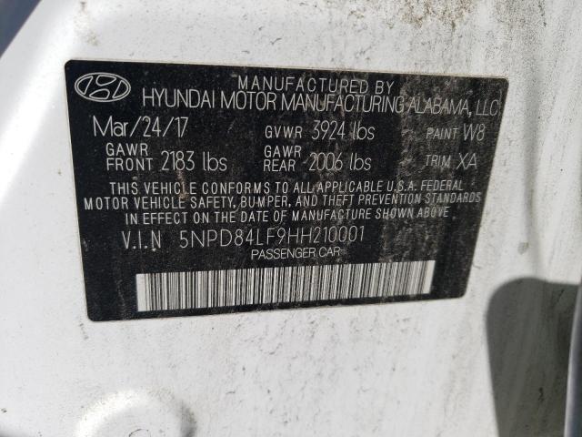 5NPD84LF9HH210001 - 2017 HYUNDAI ELANTRA SE WHITE photo 12