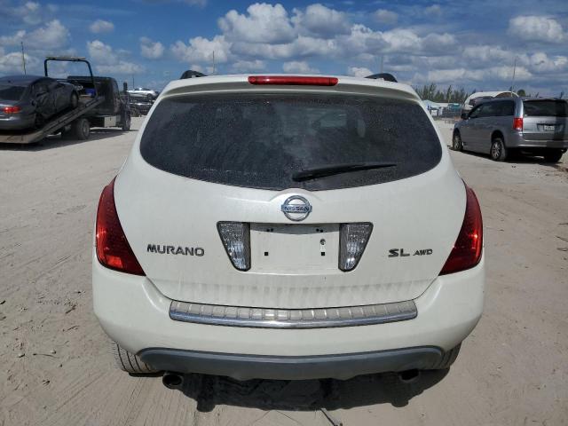 JN8AZ08W27W666551 - 2007 NISSAN MURANO SL WHITE photo 6