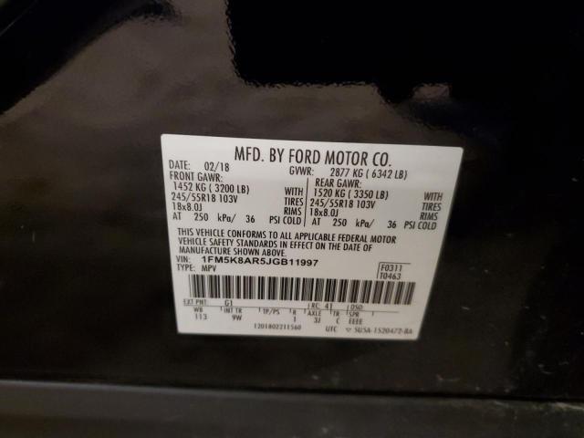 1FM5K8AR5JGB11997 - 2018 FORD EXPLORER POLICE INTERCEPTOR 黑色 照片 12