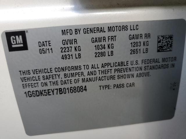 1G6DK5EY7B0168084 - 2011 CADILLAC CTS PERFORMANCE COLLECTION Кремовий фото 12