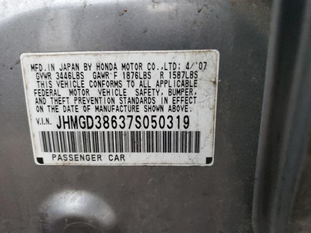 JHMGD38637S050319 - 2007 HONDA FIT S 银色 照片 13