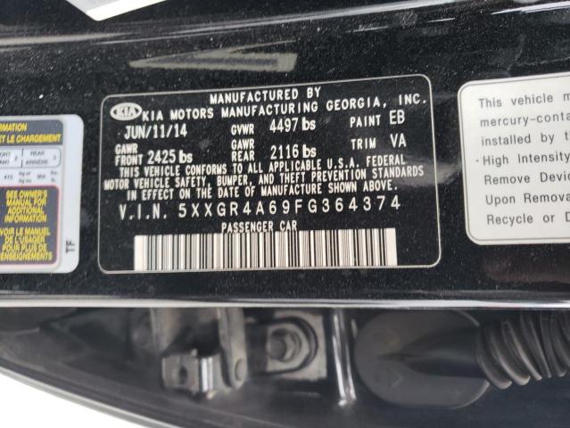 5XXGR4A69FG364374 - 2015 KIA OPTIMA SX BLACK photo 12