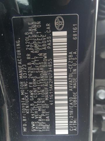 4T1G11AK2PU794855 - 2023 TOYOTA CAMRY SE NIGHT SHADE BLACK photo 12