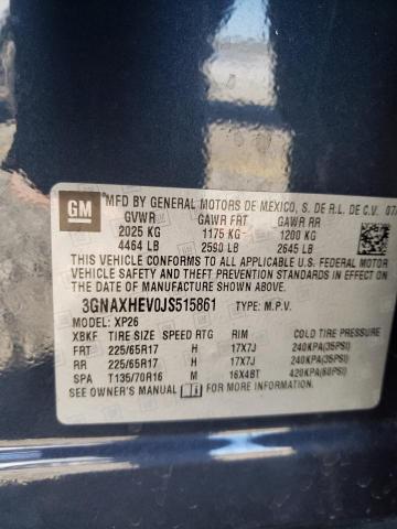 3GNAXHEV0JS515861 - 2018 CHEVROLET EQUINOX LS BLUE photo 13