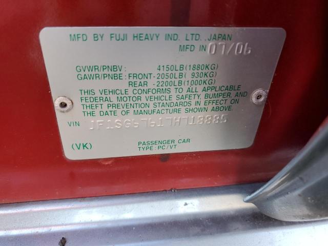 JF1SG67617H718885 - 2007 SUBARU FORESTER 2.5X LL BEAN RED photo 12