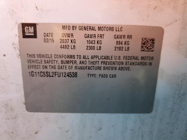 1G11C5SL2FU124538 - 2015 CHEVROLET MALIBU 1LT WHITE photo 13