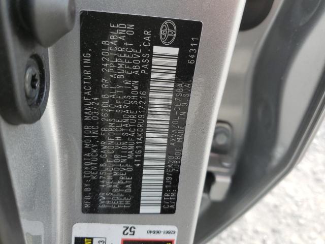 4T1G11AK0RU917216 - 2024 TOYOTA CAMRY SE NIGHT SHADE SILVER photo 12