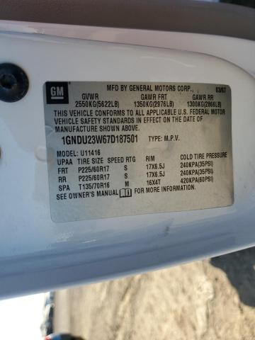 1GNDU23W67D187501 - 2007 CHEVROLET UPLANDER LS 白色 照片 12