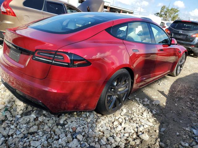 5YJSA1E56PF520196 - 2023 TESLA MODEL S RED photo 3