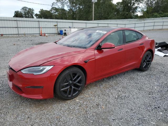 5YJSA1E52NF470622 - 2022 TESLA MODEL S RED photo 1