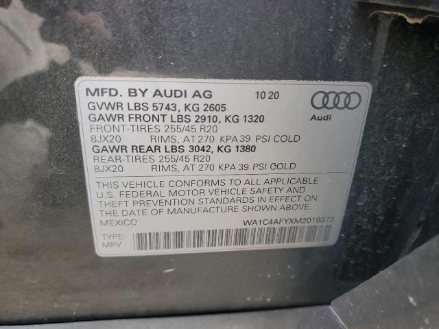WA1C4AFYXM2019373 - 2021 AUDI SQ5 PRESTIGE GRAY photo 13