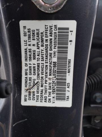 19XFC2F56JE021668 - 2018 HONDA CIVIC LX CHARCOAL photo 12