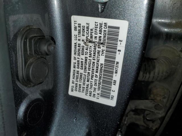 19XFB2F99CE009426 - 2012 HONDA CIVIC EXL SILVER photo 12