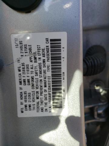 19UUA8F53DA003122 - 2013 ACURA TL TECH SILVER photo 12