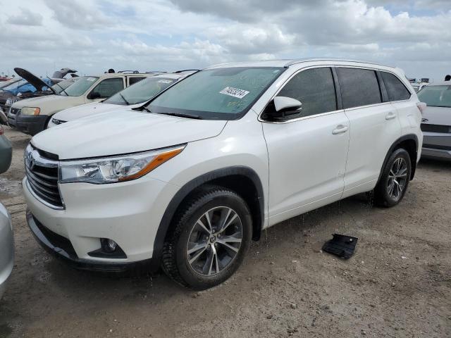5TDKKRFH0GS137225 - 2016 TOYOTA HIGHLANDER XLE WHITE photo 1