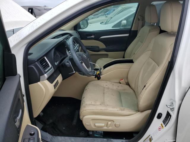 5TDKKRFH0GS137225 - 2016 TOYOTA HIGHLANDER XLE WHITE photo 7