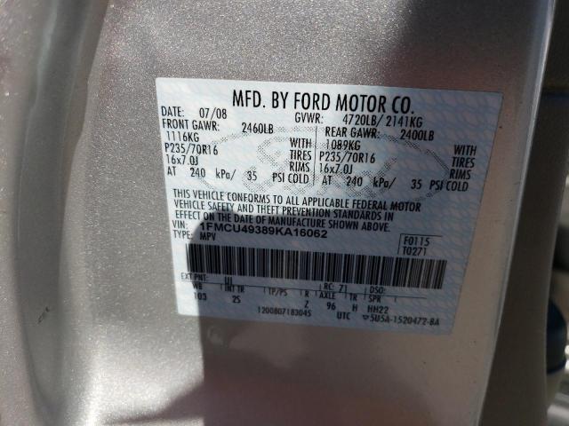 1FMCU49389KA16062 - 2009 FORD ESCAPE HYBRID GRAY photo 12