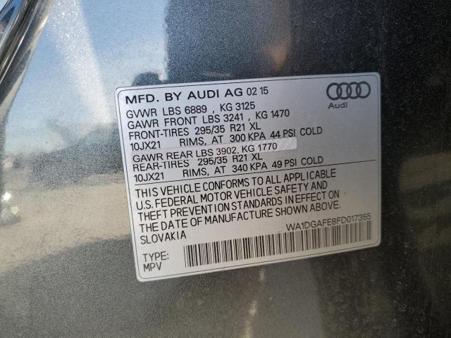 WA1DGAFE8FD017355 - 2015 AUDI Q7 PRESTIGE 银色 照片 12