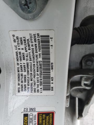 19XFA1F65AE064973 - 2010 HONDA CIVIC LX-S أبيض صورة 13
