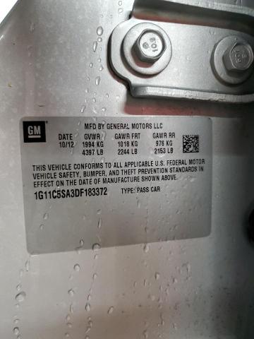 1G11C5SA3DF183372 - 2013 CHEVROLET MALIBU 1LT SILVER photo 13