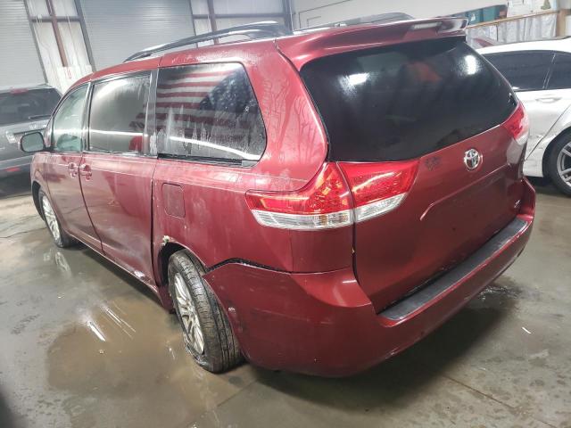 5TDYK3DC2BS033827 - 2011 TOYOTA SIENNA XLE MAROON photo 2