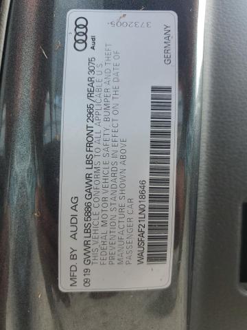 WAUSFAF21LN018646 - 2020 AUDI S7 PRESTIGE ნაცრისფერი ფოტო 13