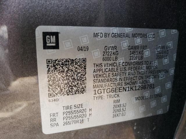 1GTG6EEN1K1298781 - 2019 GMC CANYON DENALI GRAY photo 13