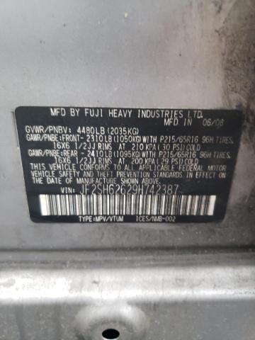 JF2SH62629H742387 - 2009 SUBARU FORESTER XS SILVER photo 13