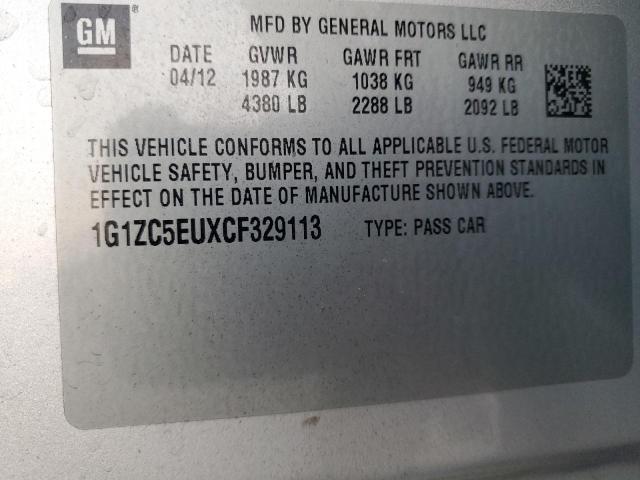 1G1ZC5EUXCF329113 - 2012 CHEVROLET MALIBU 1LT 银色 照片 13