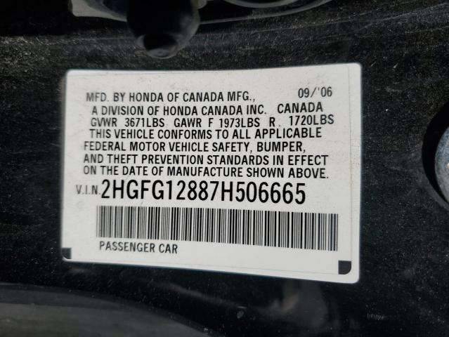 2HGFG12887H506665 - 2007 HONDA CIVIC EX CHARCOAL photo 13