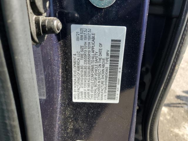 5FNRL6H99NB043443 - 2022 HONDA ODYSSEY ELITE BLUE photo 13