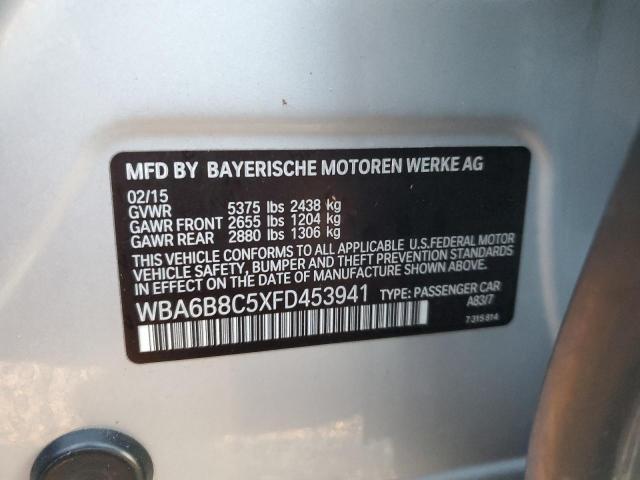 WBA6B8C5XFD453941 - 2015 BMW 640 XI GRAN COUPE SILVER photo 12