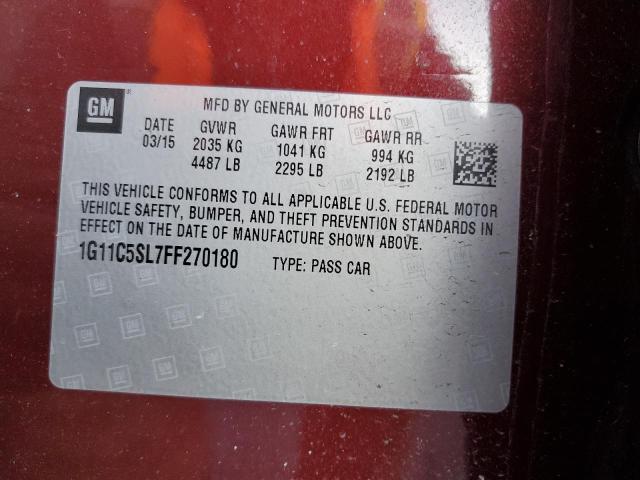 1G11C5SL7FF270180 - 2015 CHEVROLET MALIBU 1LT 勃艮第红 照片 13