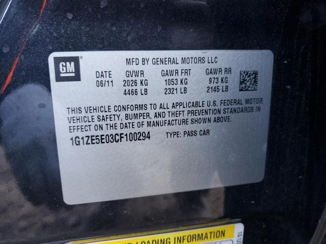 1G1ZE5E03CF100294 - 2012 CHEVROLET MALIBU LTZ შავი ფოტო 13