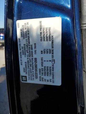 1GCCS19X338212569 - 2003 CHEVROLET S TRUCK S10 BLUE photo 12