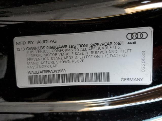 WAULFAFR8EA043989 - 2014 AUDI A5 PREMIUM PLUS BLACK photo 12